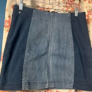 Free People Blue Denim Mini Skirt